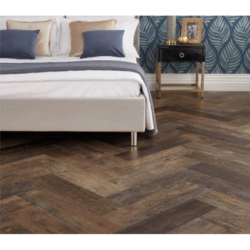 Karndean Van Gogh Salvaged Barnwood Herringbone SMVGW123T Gluedown